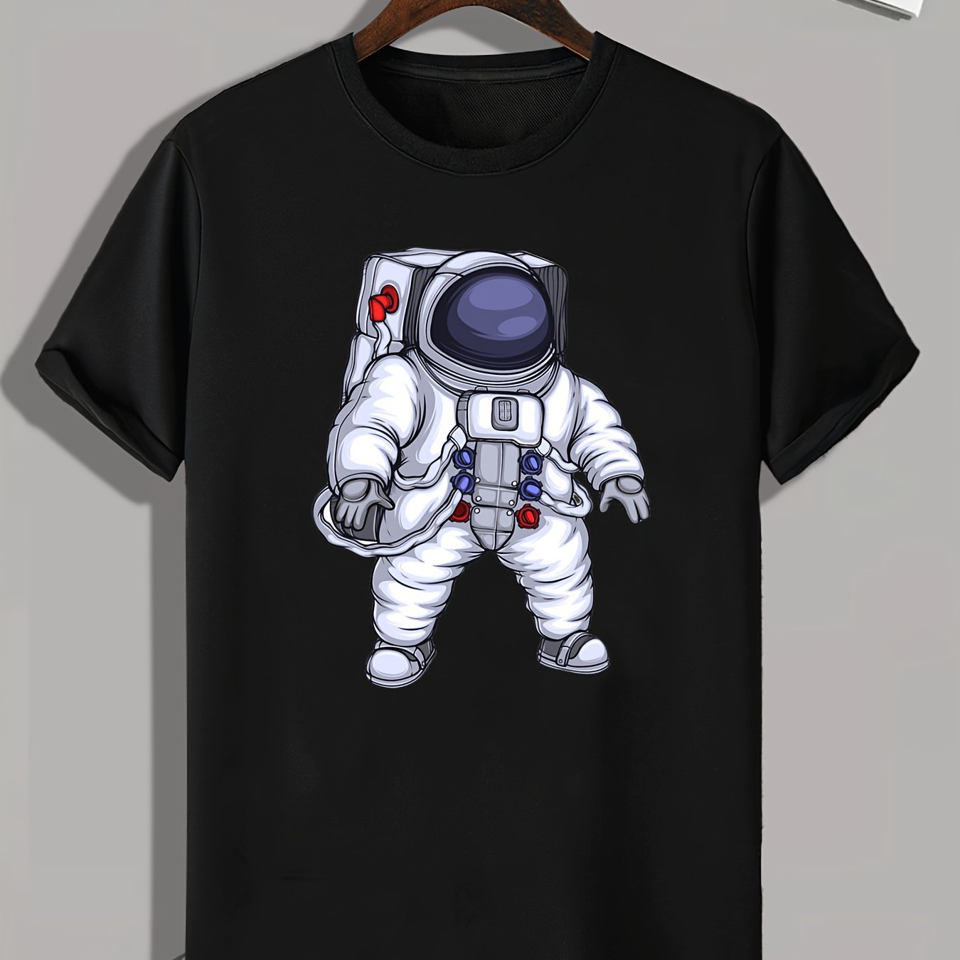 Astronaut Print Men's Graphic T-shirt for Summer