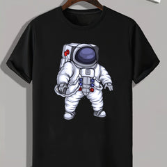 Astronaut Print Men's Graphic T-shirt for Summer