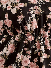 Dress Floral Print Ruffle Puff Sleeve Mini Smock Dress