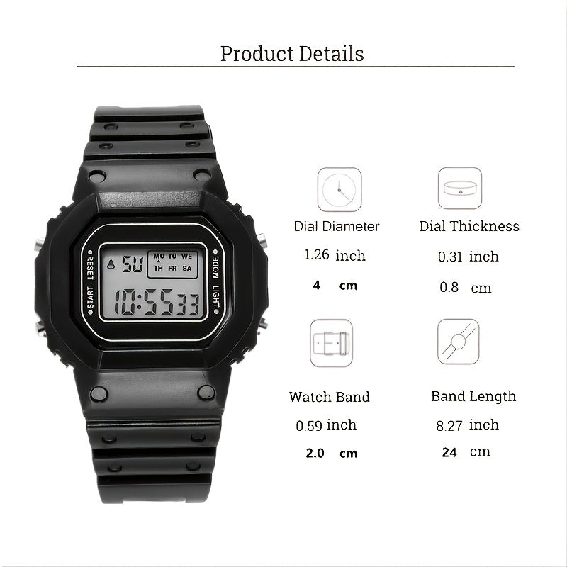LED Digital Couple Watches Waterproof Casual Wrist Watch