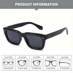 Square Frame Rice Nail Wide Leg UV Protection Women's Sunglasses
