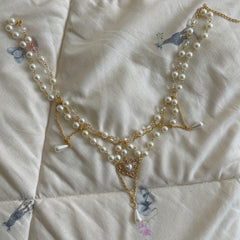 Heart Pendant Faux Pearl Necklace Decorative Accessories Holiday Gift