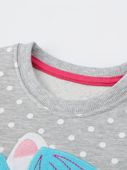 Girls Unicorn Crew Neck Sweatshirts for Sports Casual Outfit