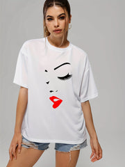 Women's Casual Loose Short Sleeve T-Shirt Crew Neck Solid Tee Summer Tops