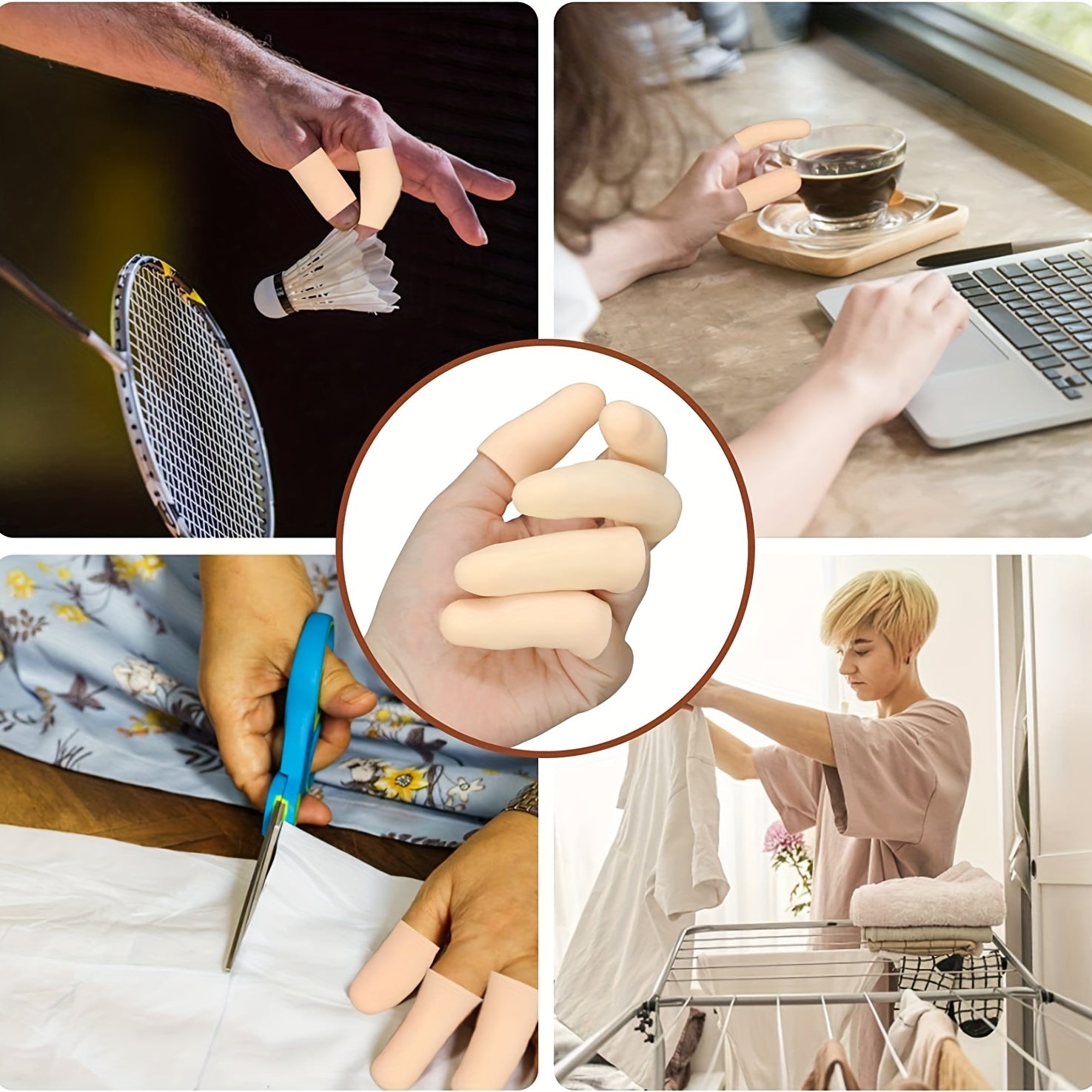 20Pcs Silicone Finger Sleeves Thumb Protector Gel Finger Cots for Finger Tips