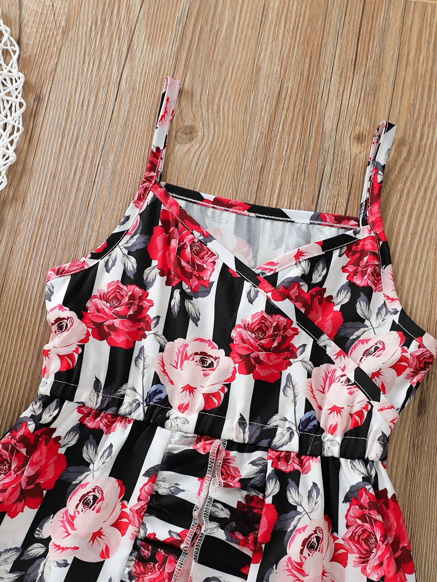 Girls Flower Print Ruffled Cami Dress Skort for Summer Holiday Party