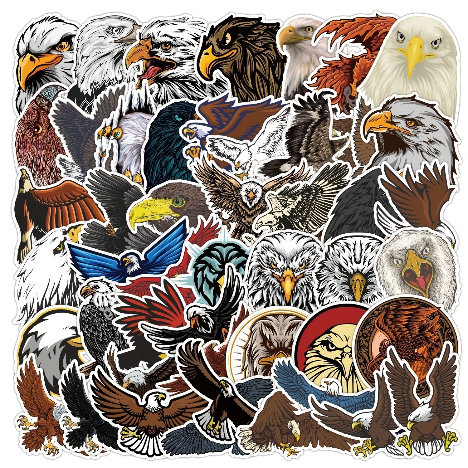 Eagle Graffiti Stickers 50pcs Waterproof Stationery Label Stickers