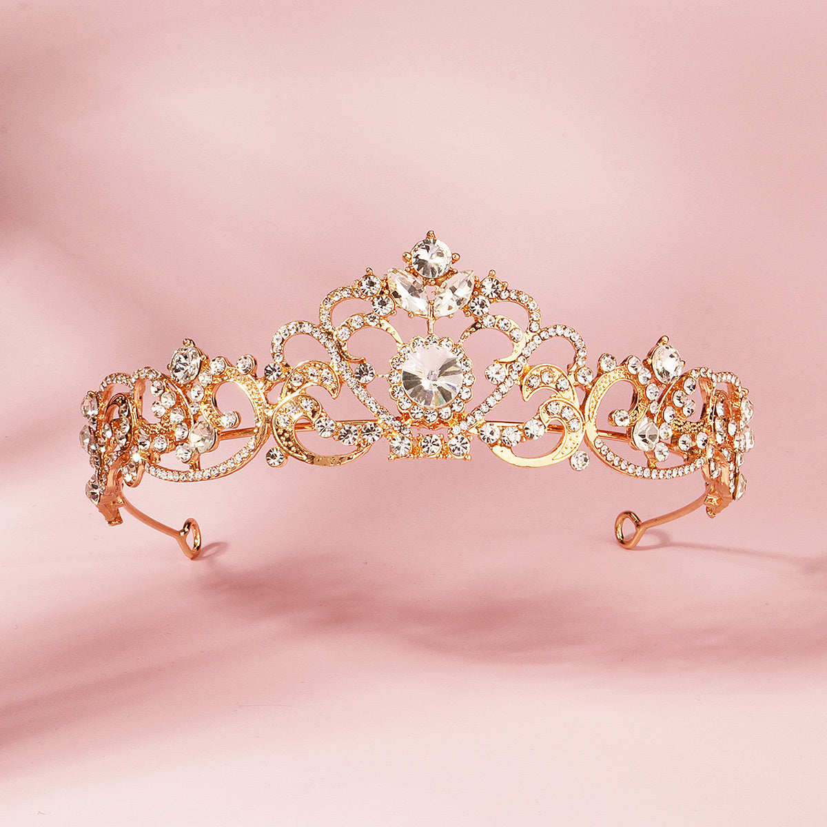 Baroque Rhinestone Tiara Crown for Bridal Princess Women