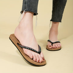Women's Letter Pattern Flip Flops Open Toe Slides