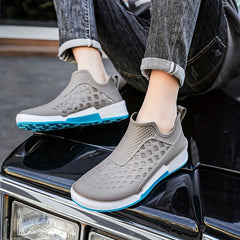 Men Low Top Block Rain Boots Waterproof Non slip Rain Shoes