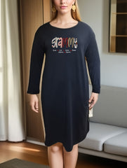 Lounge Dress Women's Letter Graphic Long Sleeve Tee