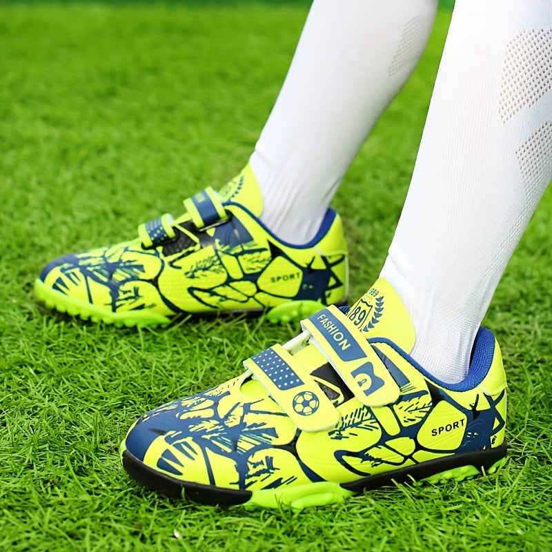 Boy's Turf Football Boots Outdoor Anti-skid No Tie TF Soccer Cleats