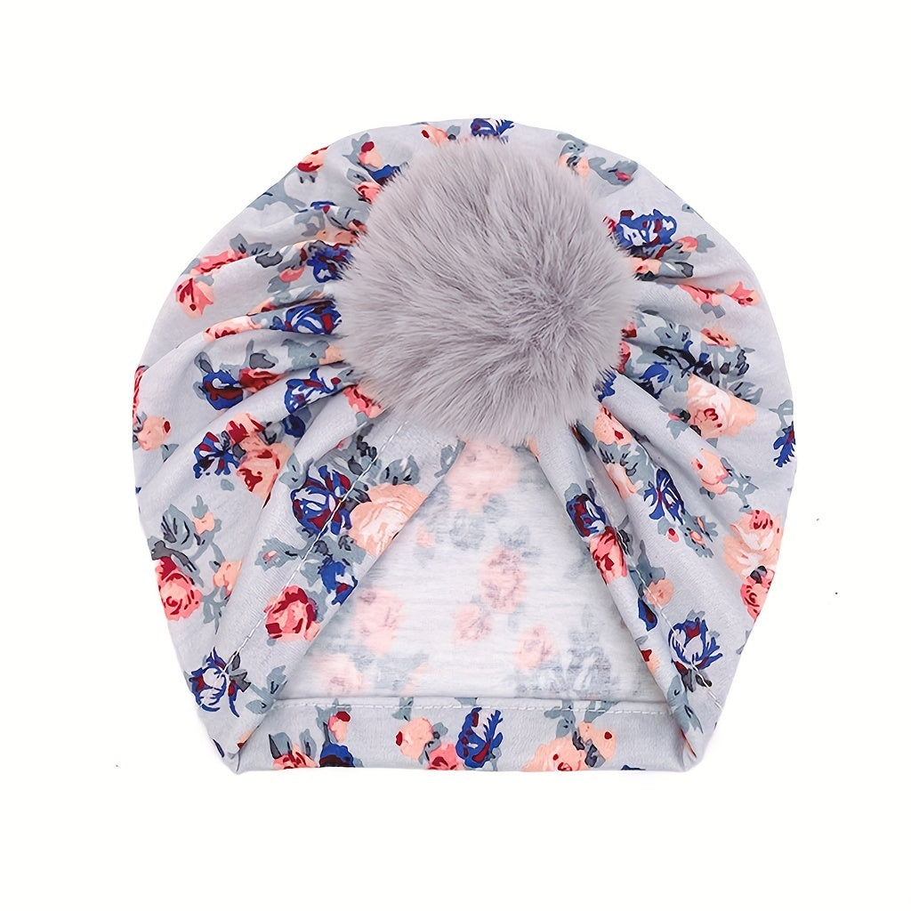 Cozy Baby Turban Hats with Pom pom Knot Caps for Newborns
