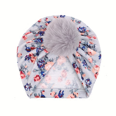 Cozy Baby Turban Hats with Pom pom Knot Caps for Newborns