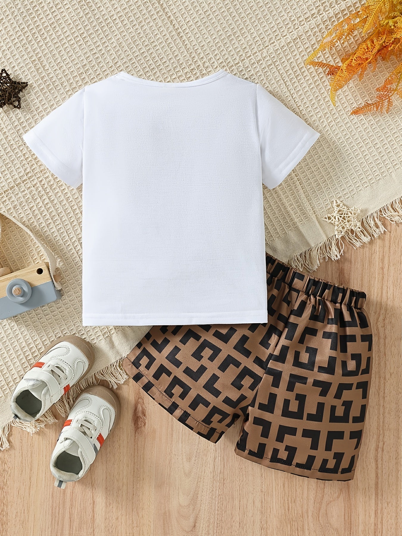 Boys Crossbody Bag Print T-shirt & Shorts Set