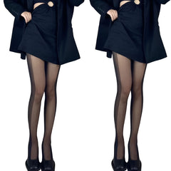 3 Pack Striped Pantyhose High Waist Semi Sheer Footed Pantyhose