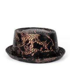 Men's Flat Leather Top Hat Street Hat