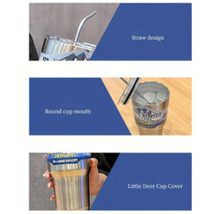 30oz Stainless Steel Vacuum Insulated Tumbler With Lid And Straw