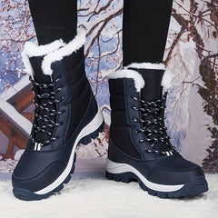 Women's Snow Boots Lace Up Platform Comfortable Walking Shoes