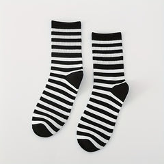 5 Pairs Casual Striped Socks Women's Stockings