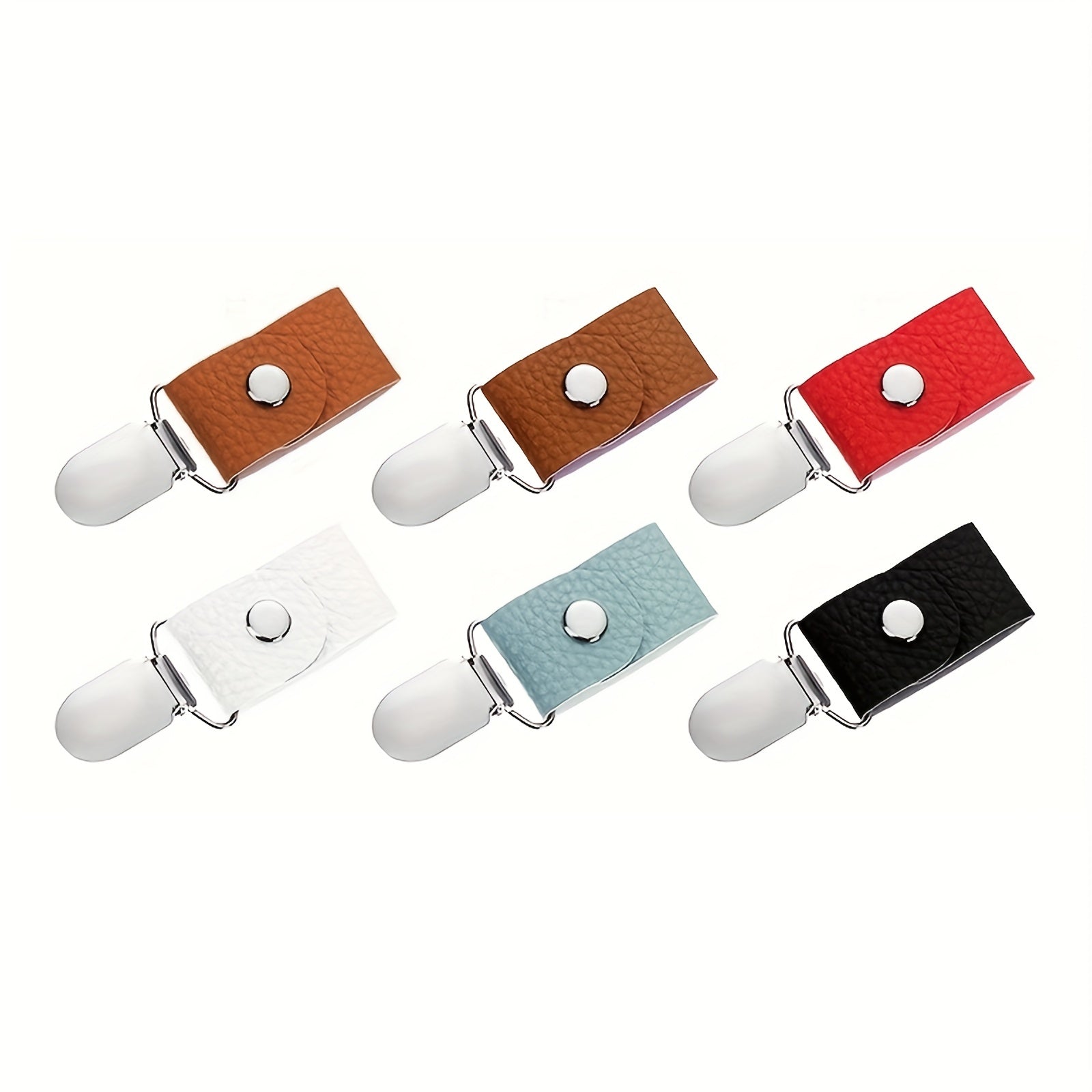 6pcs PU Leather Hat Clip for Outdoor Travel Hat Storage