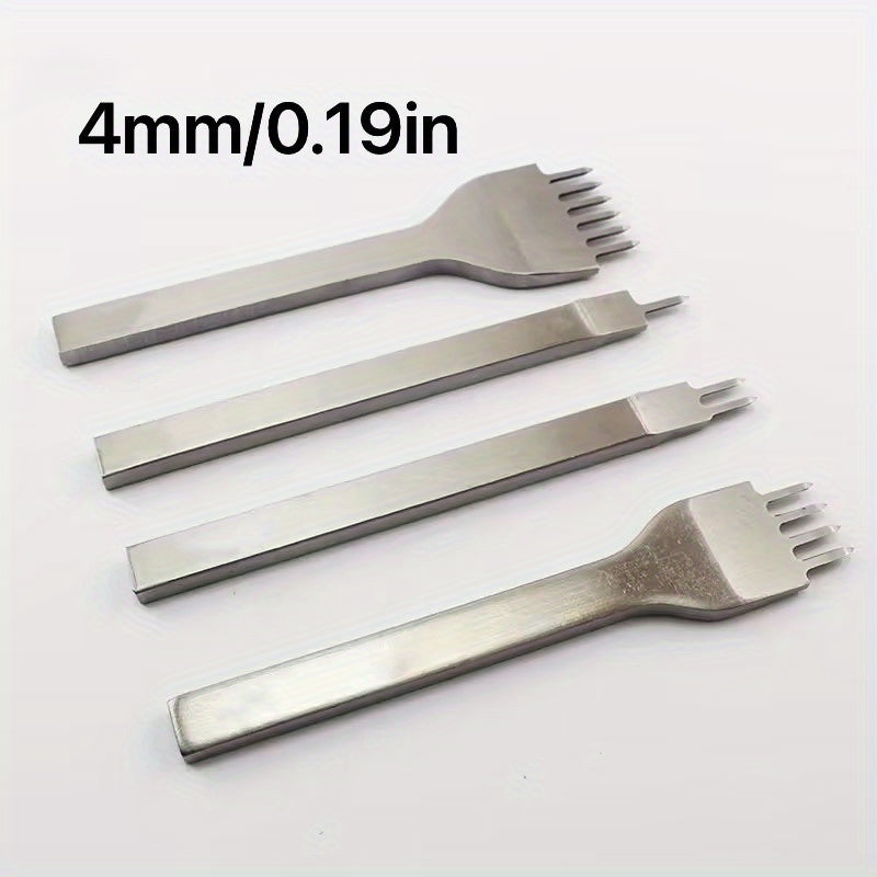 4pcs Stainless Steel Leather Craft Hole Punch Set
