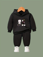 Yinyang Kitty Print 2pcs Girls Outfits For Sports