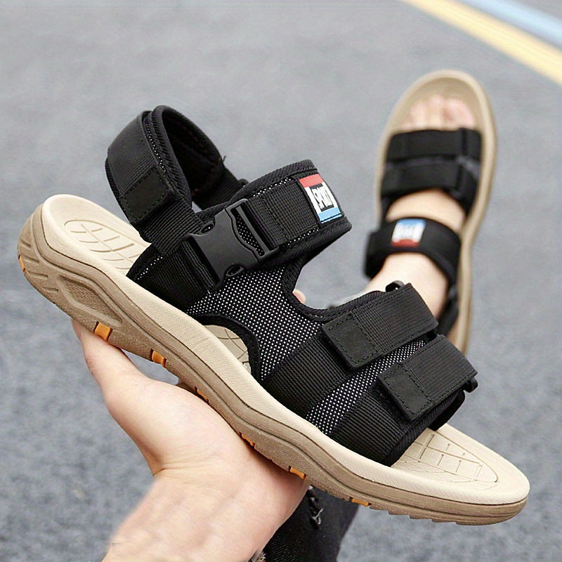 Men's Hook and Loop Slide Sandals with Rubber Soles