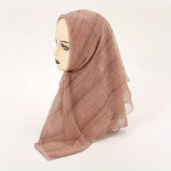 Solid Hot Stamping Scarf Thin Breathable Hijab Shawl Classic Head Wrap Women Tur