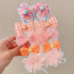 10pcs Flower Bow Hair Clips for Baby Girls
