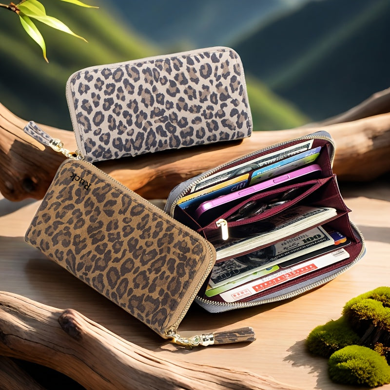 Leopard Print RFID Blocking Women's Wallet Long Clutch