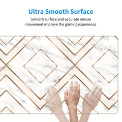 Large Gaming Mouse Pad Desk Pad Non Slip Base Stitched Edge