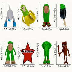 8pcs Italian Brainrot Plastic Toy Figures Desktop Ornaments