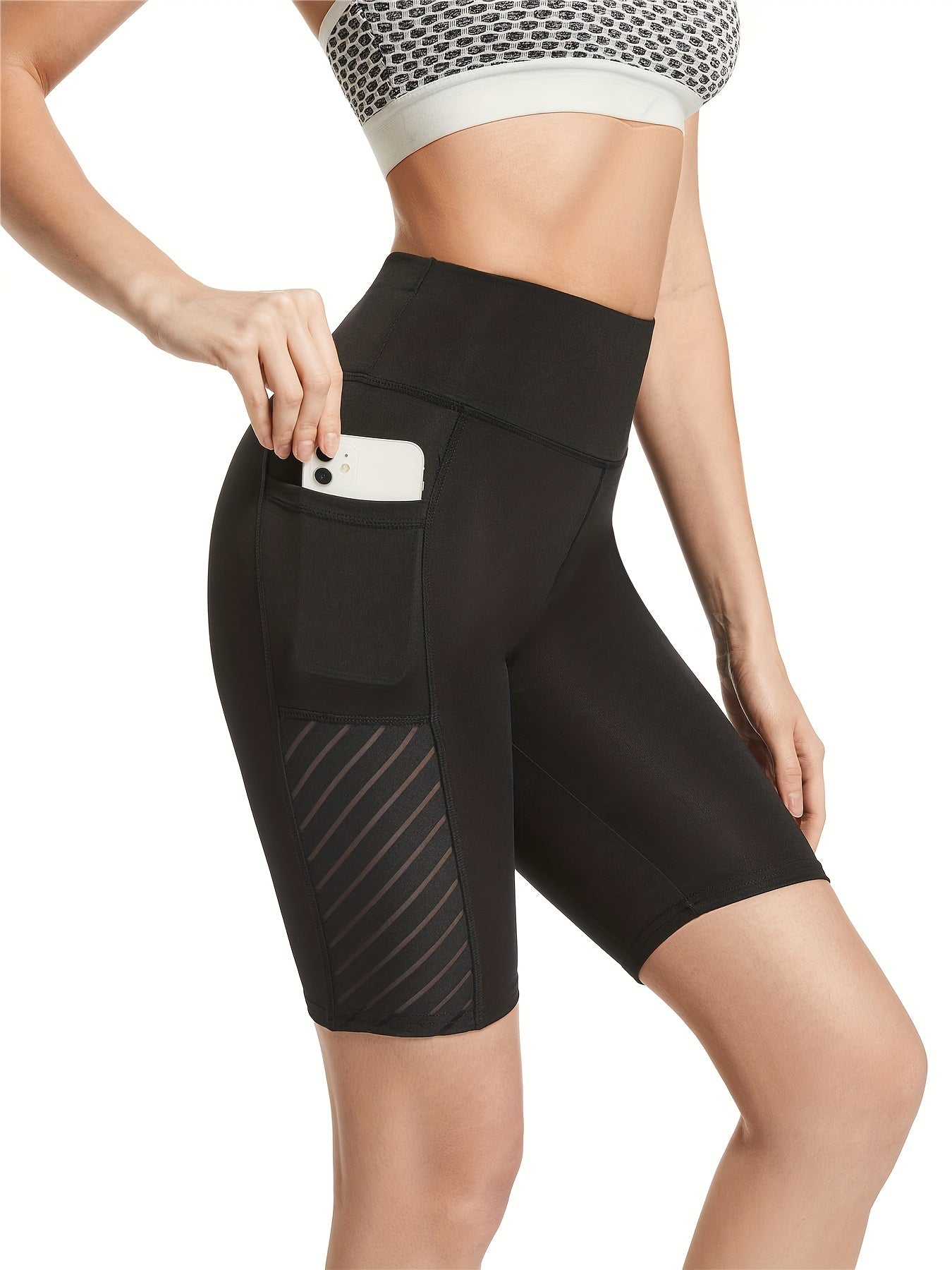High Waist Yoga Shorts with Pocket for Women