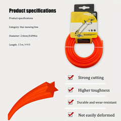 15m Trimmer Lines Aluminum Brush Cutter Head Lawn Mower Cutting Line