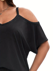Solid One Shoulder Cut Out Top & Pants Set
