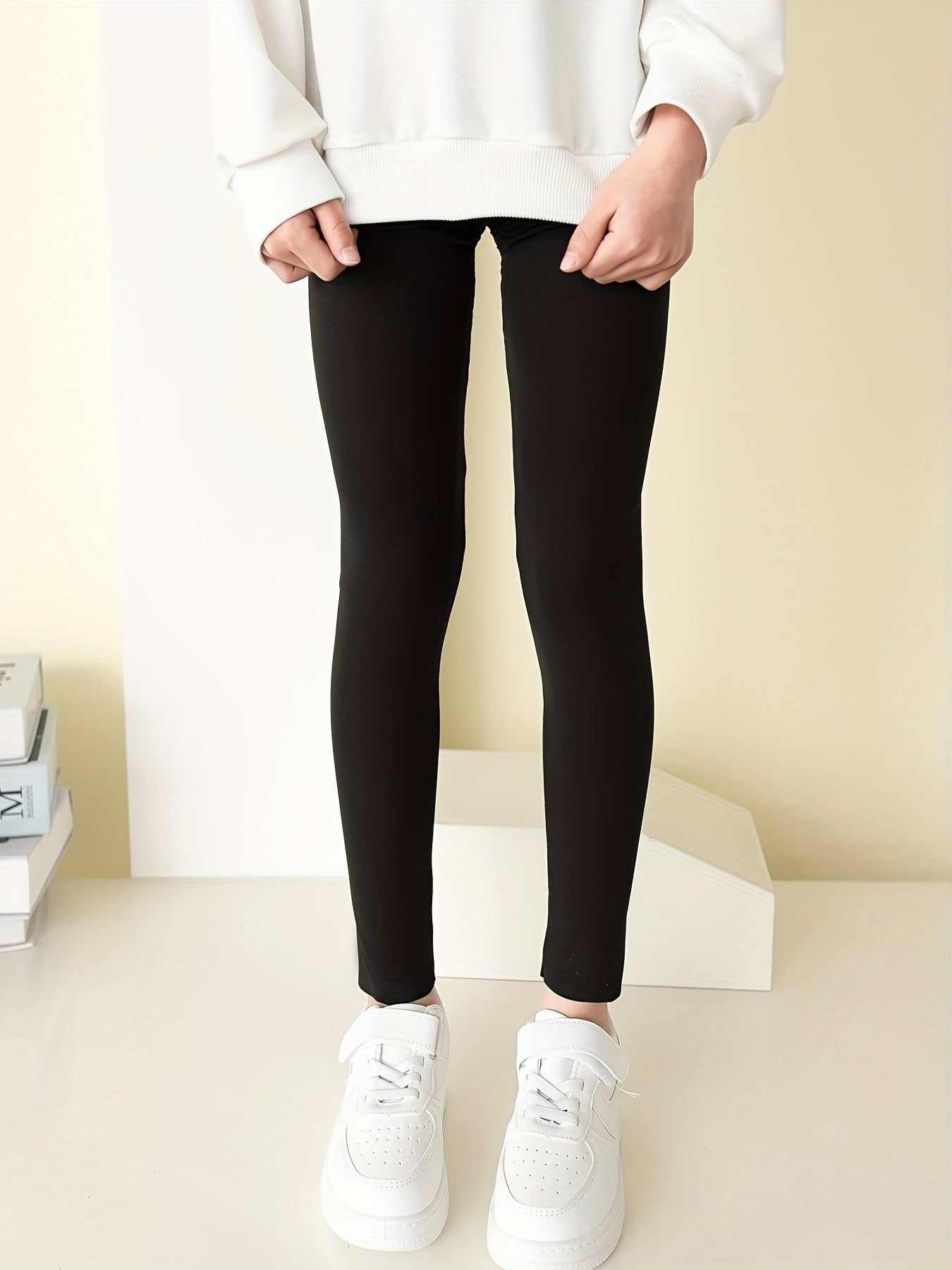 Girls Stretch Soft Leggings Elastic Waist Slim Tight Pants Kids
