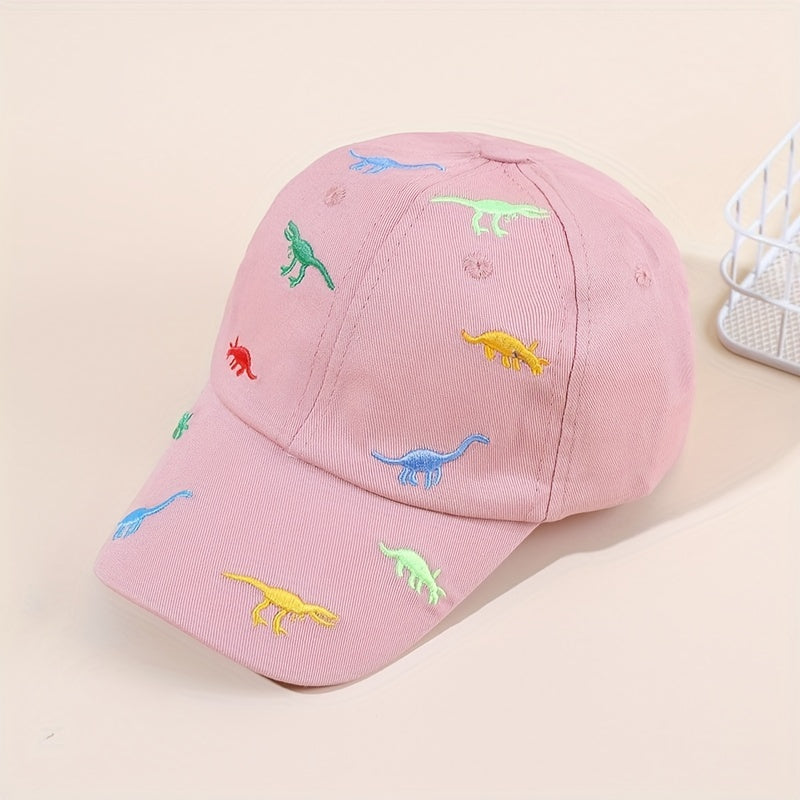 Casual Dinosaur Embroidery Cap Sun Protection for Kids