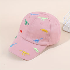 Casual Dinosaur Embroidery Cap Sun Protection for Kids