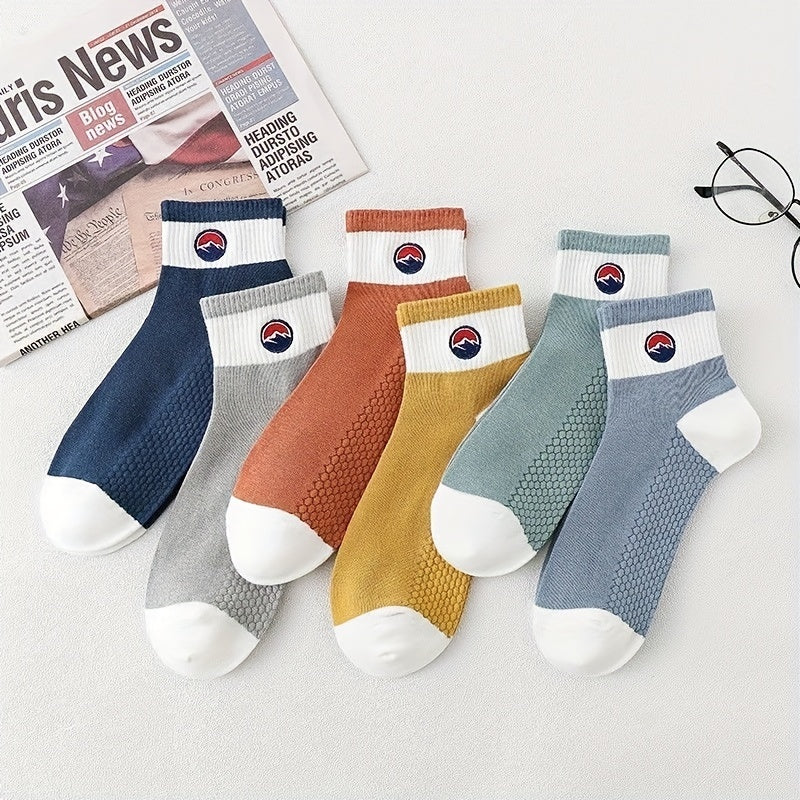 5 Pairs Men's Crew Socks Breathable Comfy Casual Unisex Outdoor