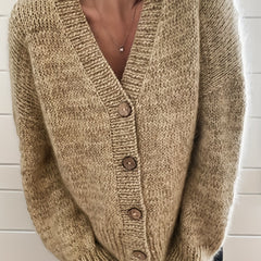 Solid Button Up Long Sleeve Cardigan