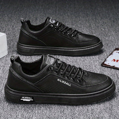 Men's Lace Up Sneakers Casual PU Leather Walking Shoes