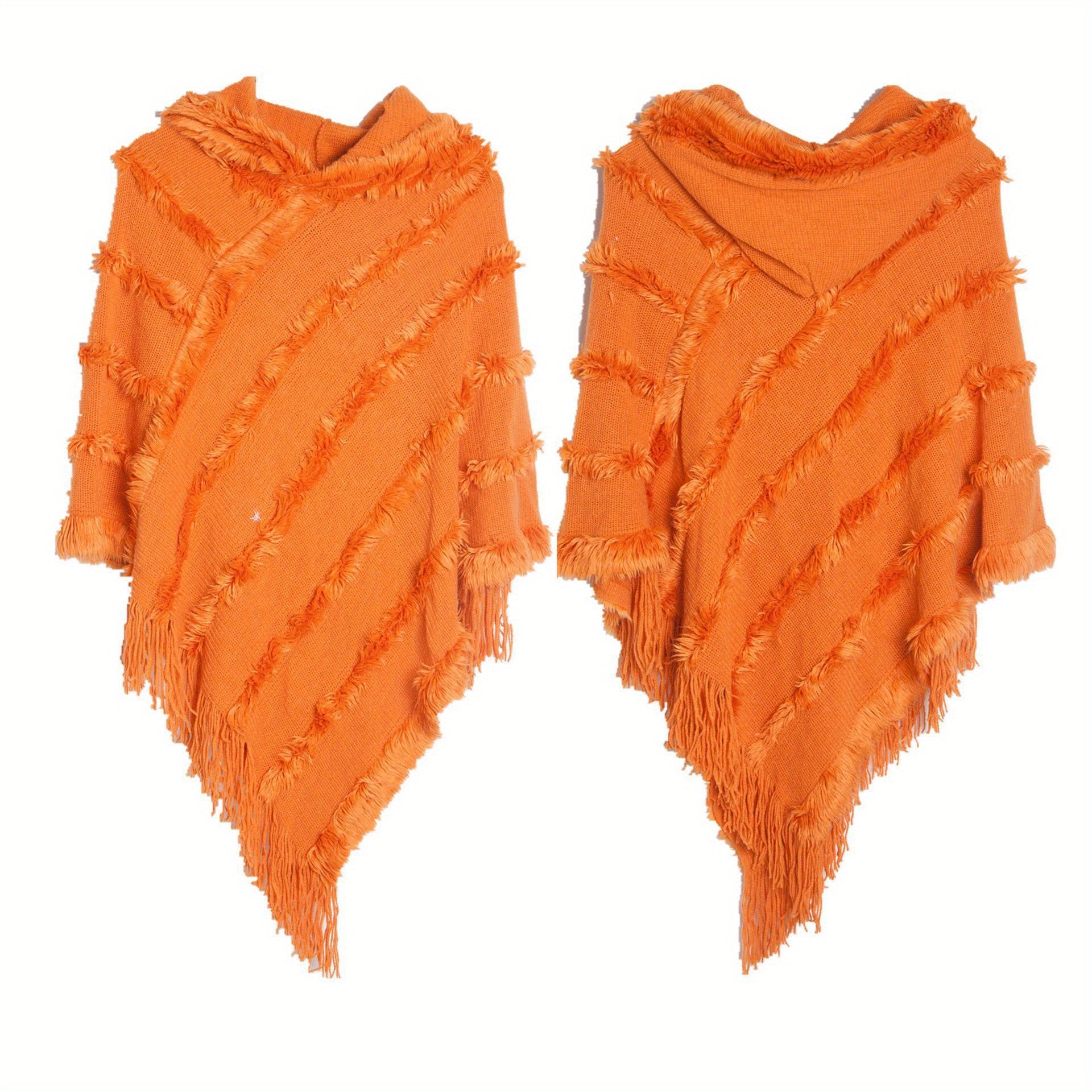 Solid Warm Poncho Hoodie Scarf Women Outdoor Windproof Scoodie
