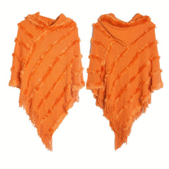 Solid Warm Poncho Hoodie Scarf Women Outdoor Windproof Scoodie
