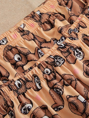 Cute Bear Print Pajama Set for Women