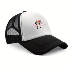 Cartoon Girl Printed Trucker Hat & Mesh Sun Hat