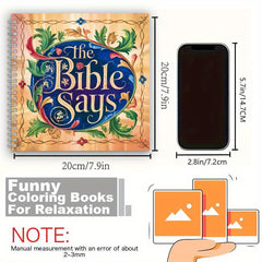 Bible Wisdom Adult Coloring Book 20x20cm 24 Page Spiral Bound Stress Relief