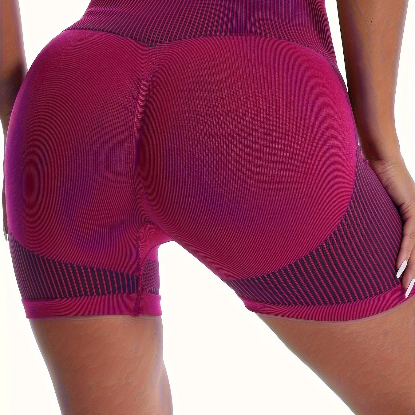 High Waist Workout Sports Short Contrast Butt Lifting Seamless