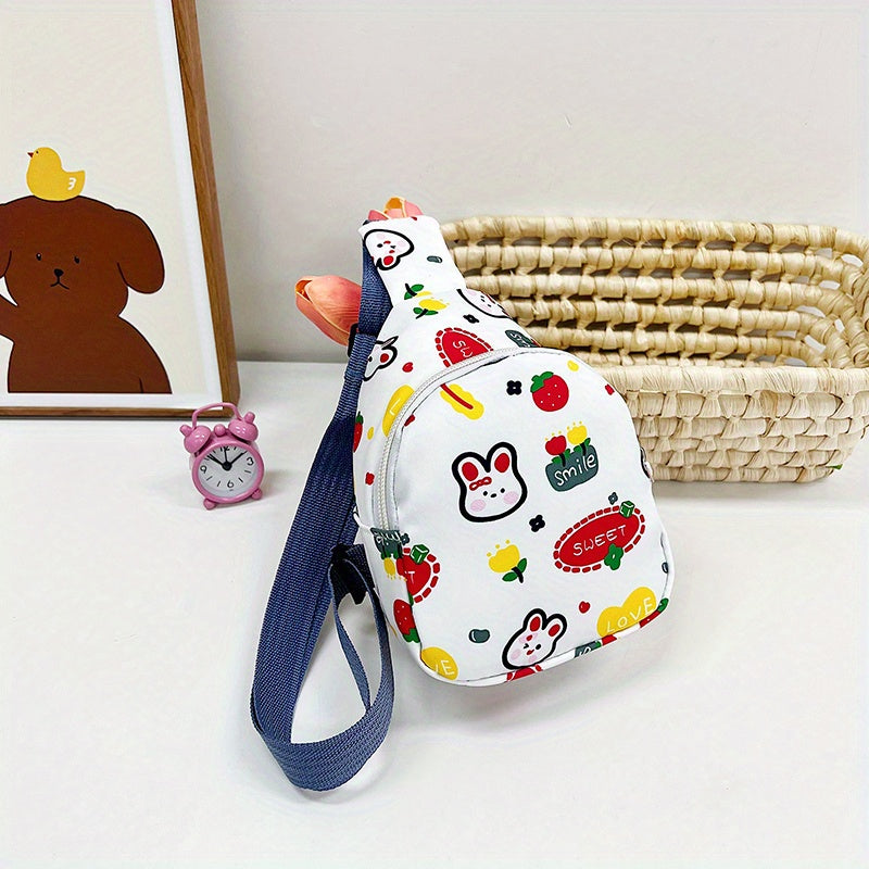 Kids Cartoon Bunny Crossbody Chest Bag for Ages 1-6