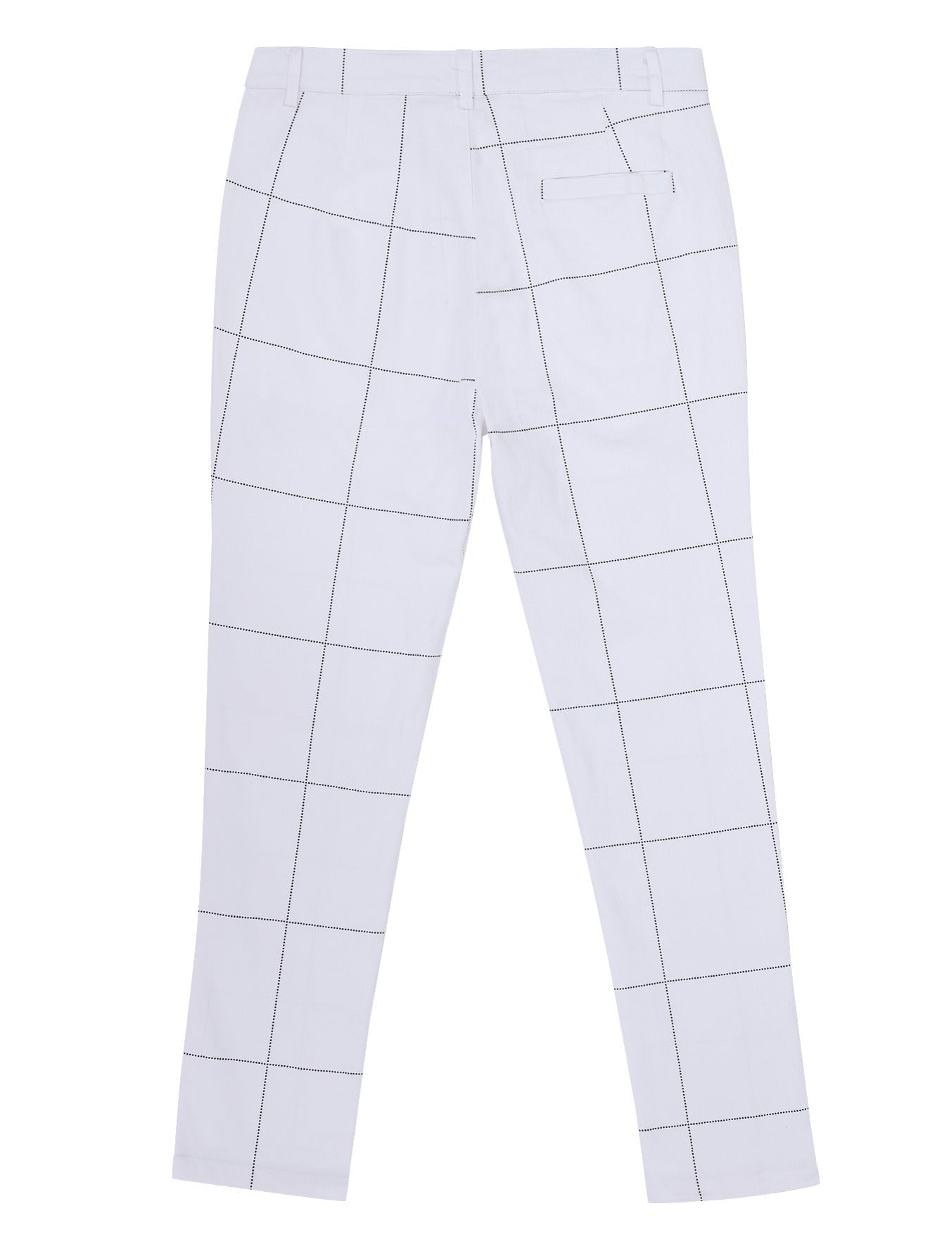 Men's Plaid Slim Fit Dress Pants Stretch Skinny Leg Long Trousers